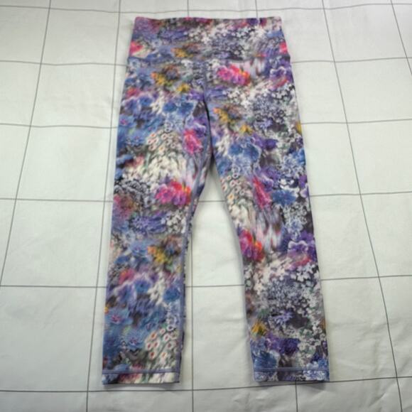Athleta Leggings Womens Small Elation Capri Renewed Bloom Chrome Yoga Gym Active - Picture 2 of 11